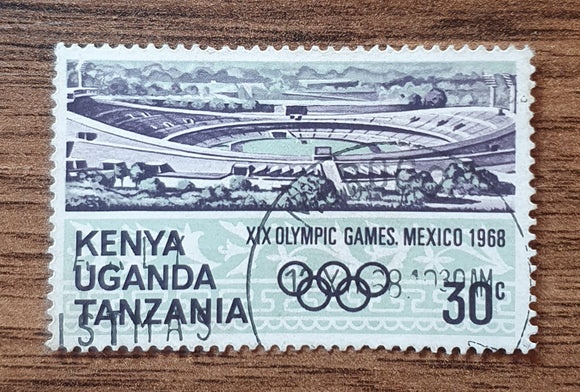 Kenya Uganda Tanzania Stamp 1968. XIX Olympic Games Mexico. Sc: EA 189. Used.