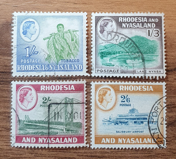 Rhodesia and Nyasaland Stamps 1959/62. Local Motifs. Sg: GB-RH 25/8. Used.