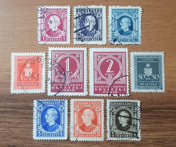 Slovakia and Croatia Stamps Collection. Used.