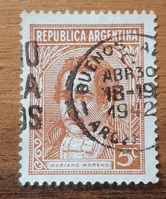 Argentina Stamp 1937. Mariano Moreno. Sc: AR 427. Used.