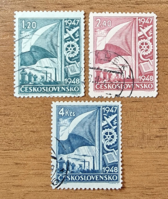 Czechoslovakia Stamps 1947. Two Years of Economic Plan. Mi: CS 512/4. CTO.