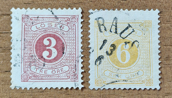 Sweden Postage Due Stamps 1877.