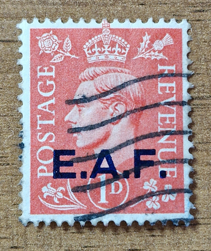 Great Britain Military Force Post in WWII Stamp 1943. Overprinted E.A.F. Sg GB IT S1. Used