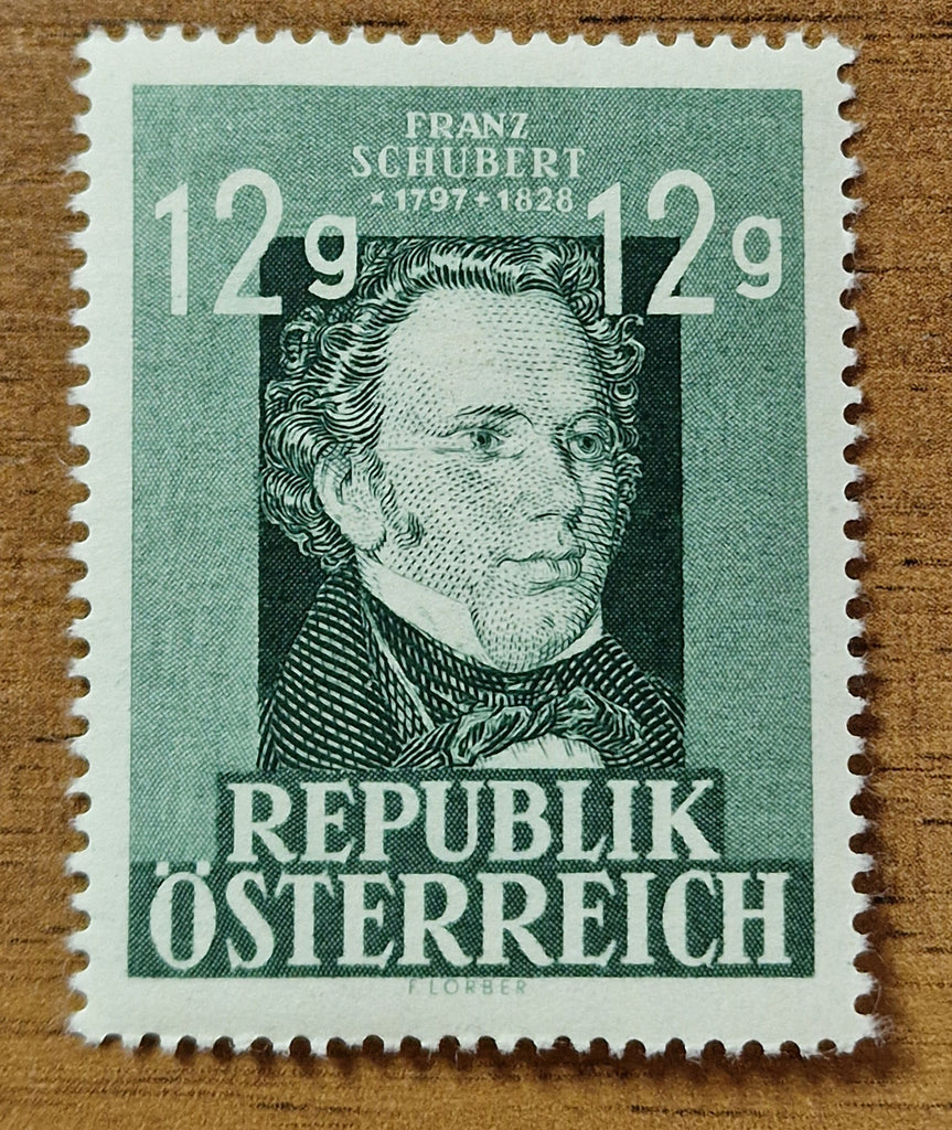 Austria Stamp 1947. 150th Birth Anniversary of Franz Schubert. Mi AT 801. Mint Hinged