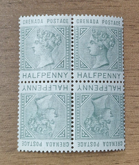 Grenada Block of Stamps 1883. Halfpenny; Tete-Beche. Sg: GD 30a. Mint.