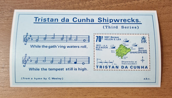 Tristan Da Cunha Minisheet Stamp 1987. Shipwrecks. Sc: TA 415. Mint.