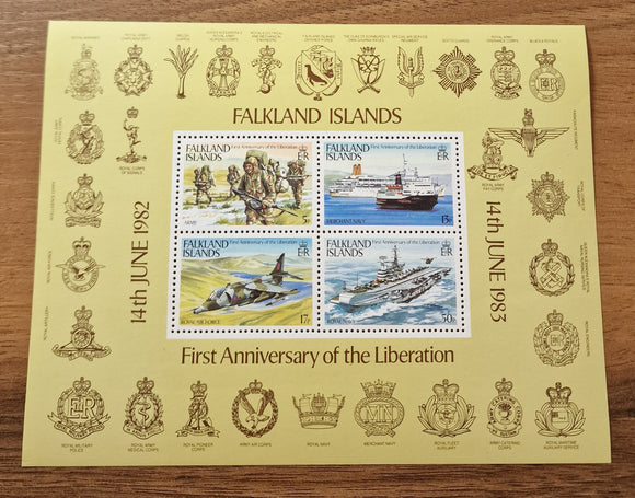 Falkland Islands Minisheet Stamp 1983. 1st Anniversary of Liberation. Sc: FK 294. Mint.