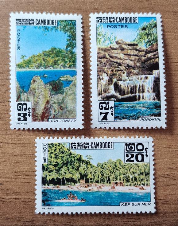 Cambodia Stamps 1963. Tourism. Sc: KH 123/5. Mint.