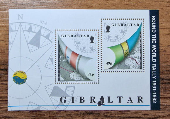 Gibraltar Minisheet Stamps 1992. Round the World Yacht Rally. Sg: GI MS681. Mint.