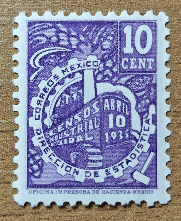 Mexico Stamp 1935. Industrial and Agricultural Census. Sc: MX 721. Mint.