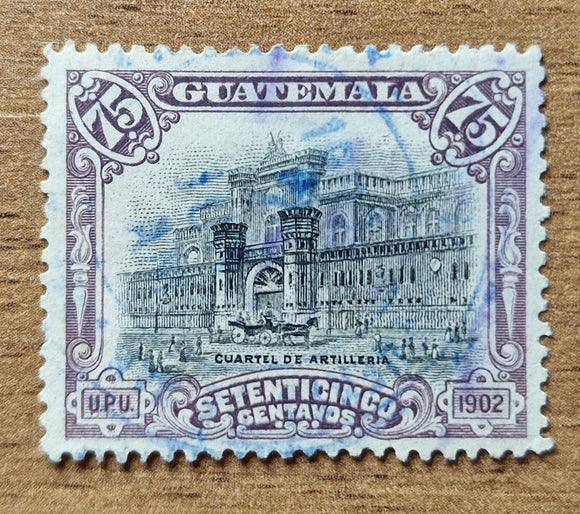 Guatemala Stamp 1902. Artillery Barracks. Sc: GT 121. Used.