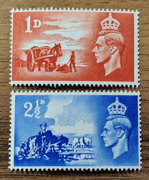 Great Britain, Channel Islands Stamps 1948. 3rd Anniversary of the liberation of the Channel Islands. Sg: GB C1/2. Mint.