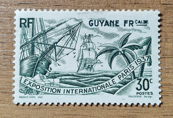 French Guiana Stamp 1937. International Exhibition in Paris. Yt: FR-GY 144. Mint Hinged.