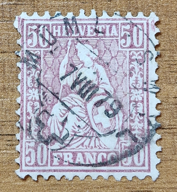 Switzerland Stamp 1867. Helvetia. Mi: CH 35a. Used.