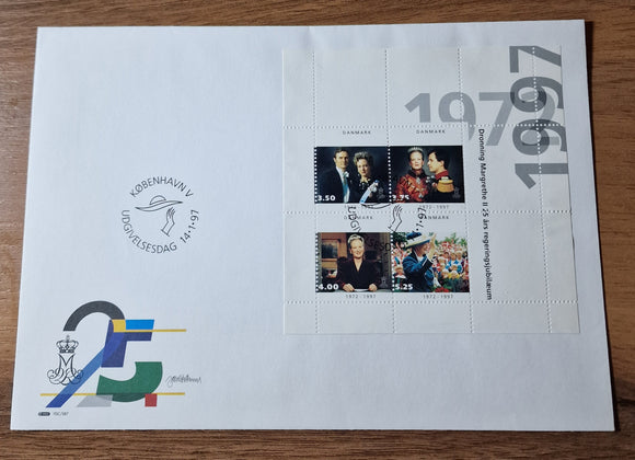 Denmark First Day Cover 1997. Silver Jubilee of Queen Margrethe.