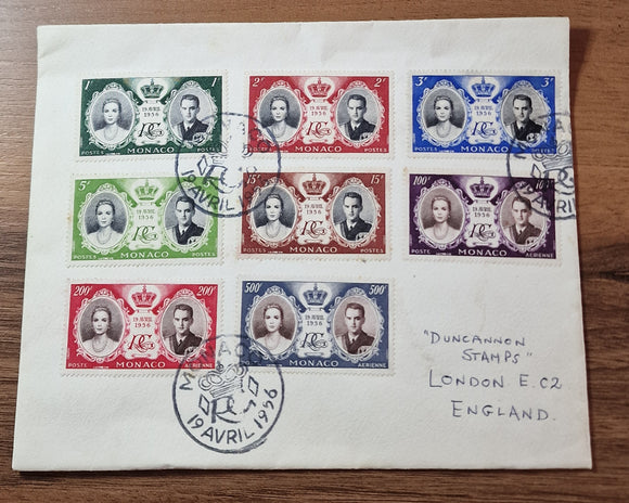 Monaco First Day Cover 1956. Royal Wedding. Complete Set. Mi: MC 561.