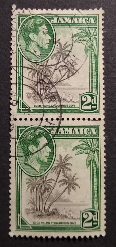 Jamaica Stamps 1951. Coco Palms at Columbus Cove. Sg: JM 124d. Used.