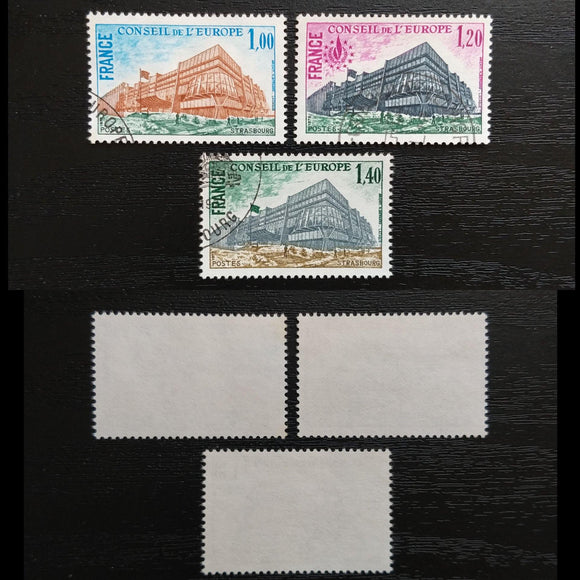 France Stamps 1977/78. Conseil de l'Europe. Yt #54,55&58 and Spink Maury #55,56&59. Used. - StampsPhilately